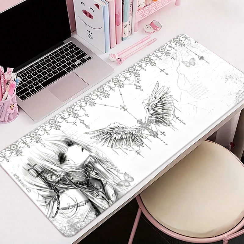 Desk Setup Cozy - Кожаный коврик для мыши, черно-белый, в