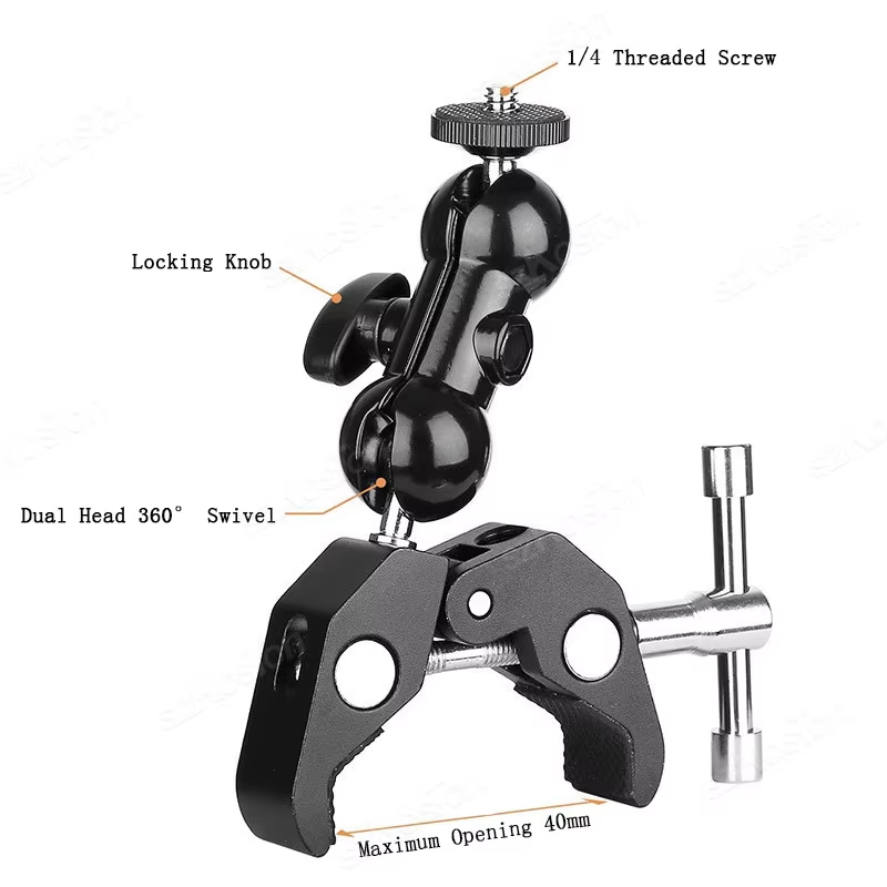 Металлический супер-зажим для  – обзор и цена Monitor Arm Clamp