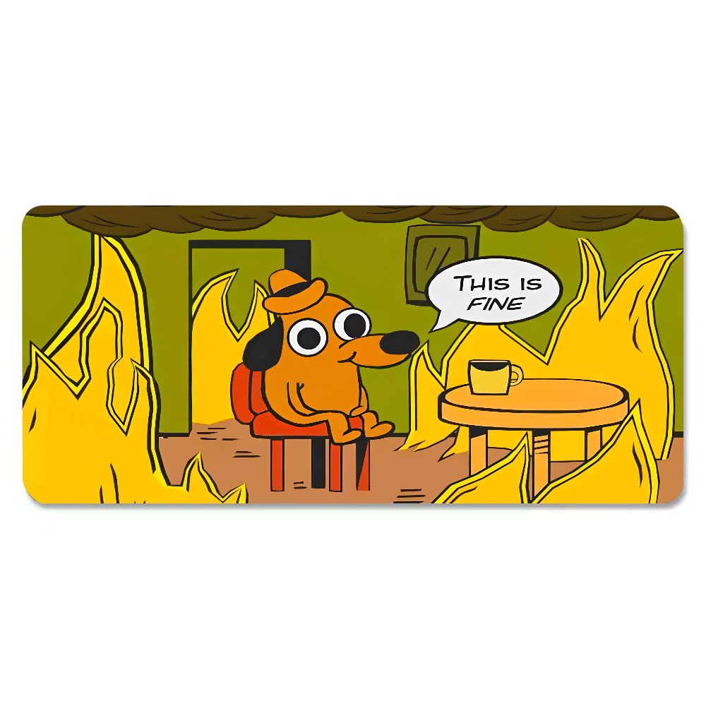 Коврик для мыши This Is Fine D – обзор и цена Desk Setup Cozy